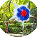 Celly Party American Star Pinata - Red White and Blue Pinatas Party Decorations - 32 Inch Large Authentica Birthday Pinata for Kids Birthday Party, Dia de Los Muertos - Big Colorful Foldable Pinata, 5