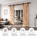 EaseLife 8 FT Double Door Sliding Barn Door Hardware Track Kit,Straight Pulley,Heavy Duty,Slide Smoothly Quietly,Easy Install (8FT Track Kit for Double 24" Wide Door)