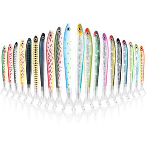 Meanplan Fish Pen Favors Gifts Cute Fishing Party Decorations Creative Glitter Ballpoint Pens for Adults Office Birthday Themed Party Decor(20 Pack)