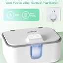 Baby Wipes Warmer, Larger Capacity Wipe Dispenser, Even Heating Diaper Wipe Warmer with Night Light, On/Off Switch, White