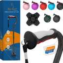 BigAlex Collapsible Walking Cane for Men & Women, Adjustable Stability Stick for Mobility, Heavy Duty, Foldable, Lightweight, Portable Travel Aid with Comfortable Offset Handle for Seniors & Adults (Black-Red)