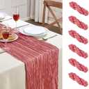 6 Pack Rose Cheesecloth Table Runner 10FT Long Boho Gauze Table Runner Rustic Sheer Runner for Wedding Bridal Baby Shower Birthday Party Table Decor Thanksgiving Christmas Decorations