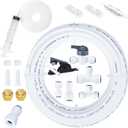 Refrigerator Water Line Kit - Ice Maker Fridge Water Line Kit, 25FT 1/4In Water Tubing with Fittings and Tubing Cutter for Refrigerator, Ice Maker, RO Filter, Also Unfreeze Water Line Tool Include