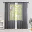 Karseteli Semi Voile Sheer Curtains 108 Inches Long 2 Panels Rod Pocket Window Treatment for Living Room Bedroom Dining Room(Grey 52" W x 108" L)