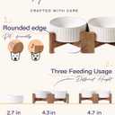 Getstar Ceramic Dog Bowls Set with Acacia Wood Stand, 3.5 Cups Pet Bowls Set of 2 for Medium Dogs, Cute Dog Food Bowl, Cat Bowls
