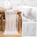 Leetaltree 2 Pack Ivory Cheesecloth Table Runner, 35x120 Inch Boho Rustic Cheese Cloth Table Runner, Decorative Table Runners for Bridal Baby Shower Decorations or Wedding Table Decorations