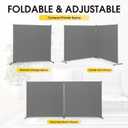 Rantila Indoor Room Divider, Portable Office Divider, Room Divider Wall Screen 2 Large Panel, Folding Partition Privacy Screen Walls Dividers for Room Separator 142" W x 71" H,Gray