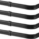 Wesiti 4 Packs Curtain Single Rods for Windows Adjustable Tension Rod for Door Kitchen Valance Sash Curtains, Bracket and Hardware Included (Black,25-42 Inch)