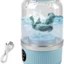 Mini Portable Washing Machine 1L, USB Rechargeable Cordless Compact Washer Deeply Chean Dishcloths, Socks, Baby Clothes, Kitchen Rags for Dorm, RV, Kitchen (No Plumbing Needed) (Blue)