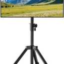 Tripod TV Stand,Outdoor TV Stand for 30-75 inch TVs, Adjustable Height Portable TV Stands with Safety Design, up to 88 lbs, Max VESA 600x400mm, Black(VC-Z1918)