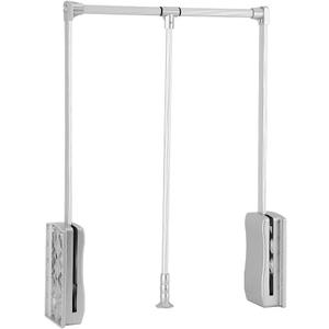 Pull Down Closet Rod, Adjustable Wardrobe Organizer Clothing Rail For Hanging Clothes Heavy Duty Clothes Rod Hanger Soft Return Space Saving for Closet Wardrobe, Adjusted from