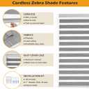 Cordless Zebra Blinds for Indoor Windows Free-Stop Zebra Shades Dual Layer Light Filtering Sheer Shades Roller Window Blinds for Home (21" W X 72" H, Grey)