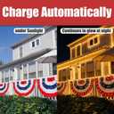 Unittype 4 Pack 2 x 4 ft American Pleated Fan Flags with LED Lights, Patriotic Half Fan Bunting Flags for Outdoor 250th Anniversary Lighted 4th of July Decoration with Grommet for Independence Day