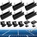 Anbte 6Pcs Solar Panel Mounting Kit, Aluminium 4.72" Solar Panel Mounting Rail & 30mm/35mm End Clamp & Mid Clamp, Solar Panel Mounting Brackets for Metal Roof, Tin Roof, Flat Roof, Sheet Roof, Black