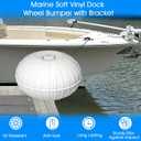 Dock Bumper Wheel,Dock Wheels Bumper,Boat Dock Corner Bumper Fender for Docking Pontoon Boat,Marine-Grade Corner-Mount Inflatable 18" Dock Wheel,Smooth Rolling,with Heavy-Duty Hardware-White
