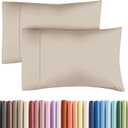 King Pillow Cases - 2 Pack - Super Soft Pillowcase Covers - Envelope Enclosure - Hotel Quality Pillow Protectors - Wrinkle Free, Fade, Shrink & Stain Resistant - Machine Washable - 20" x 40" (Wheat)