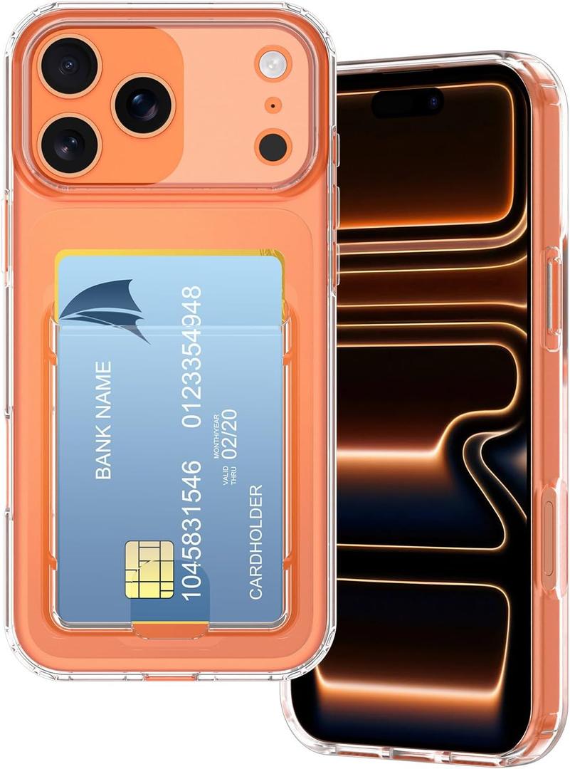 Petocase for iPhone 17 Pro Wallet Case Card Holder Slot Ultra Slim Fit Flexible TPU Gel Rubber Soft Skin Silicone Protective Phone Case Cover for Apple iPhone 17 Pro 6.3 inch Crystal Clear