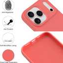 Compatible with iPhone 17 Pro Case, Shockproof Liquid Silicone Protective Phone Case with Soft Anti-Scratch Microfiber Lining Ultra Slim Drop Protection Phone Cover (Peach)