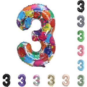 40 Inch Large Foil Helium Number Balloon Birthday Wedding Party 0-9 (Celebration, 3)