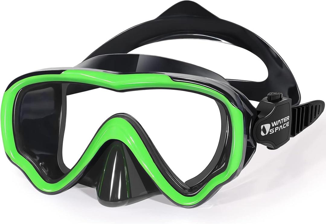 Water Space Kids Swimming Goggles Swim Mask with Nose Cover for Kids Youth 3-15, Anti-Shattered Lens UV Protection No-leak (Green (1 pack))