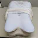 Memory Foam Slow Rebound Pillow, Neck Protection and Sleep aid, Ergonomic Design, one Pillow with Two Heights, Suitable for Side Sleeping, Back and Stomach Sleeping Blue Low