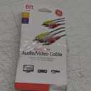 6FT RCA Audio Video Composite AV Cable, 3 Male to 3 Male RCA AV Cable for TV VCR DVD Projector Amplifier Speaker