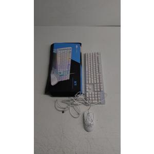 Gaming Keyboard and Mouse Combo, K1 RGB LED Backlit Keyboard with 104 Key for PC/Laptop(White)