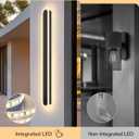 EDISHINE Upgraded 2 Pack 39.4" LED Outdoor Wall Light, Dimmable & 3 CCT, Linear Modern Exterior Lighting Fixtures, IP65 Waterproof, Oval Long Outside Wall Sconce for Garage, Porch