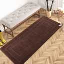 PURRUGS Dirt Trapper Door Mat 24" x 59", Non-Slip/Skid Machine Washable Entryway Rug, Dog Doormat, Super Absorbent Welcome Mat for Muddy Wet Shoes and Paws, Brown