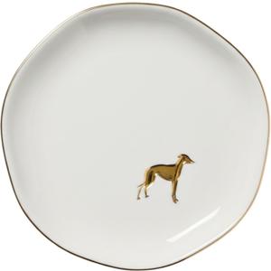 InnoBeta Greyhound Gifts for Women - 4.75" Handcrafted Ceramic Ring Dish with Gold Trim, Decorative Trinket Dish for Rings Earrings
