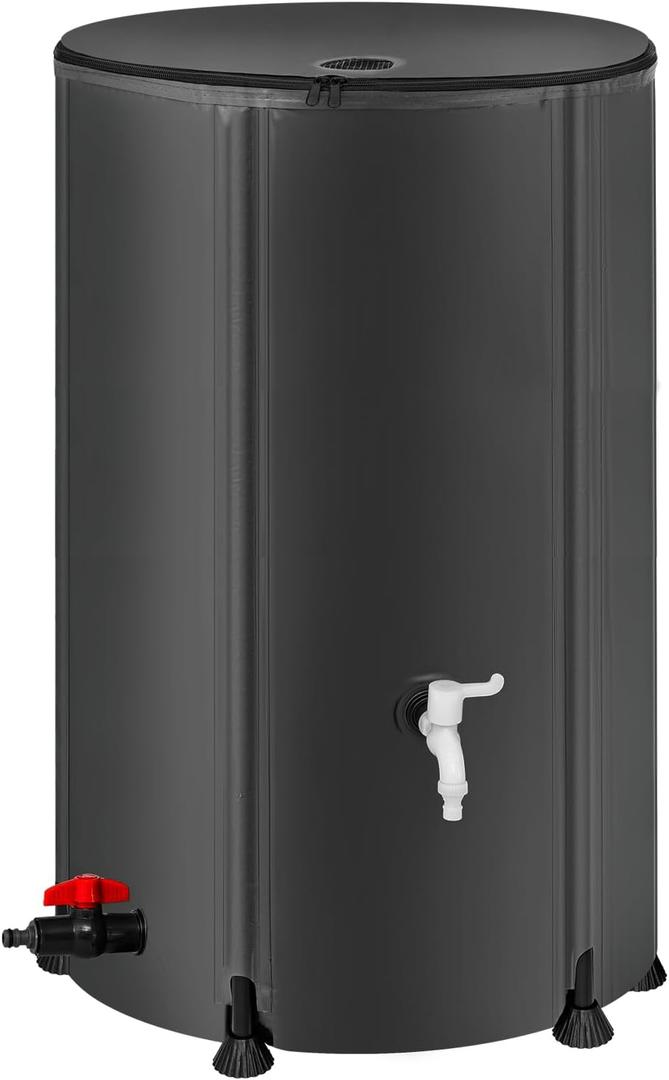 Collapsible Rain Barrel Water Storage Containers-100 Gallon Portable Rainwater Collection System Water Tank to Collect Rainwater from Gutter Downspout Water Catcher with Spigots, Filter Overflow Kits
