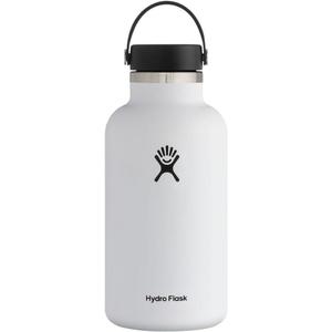 Hydro Flask Water Bottle - Insulated Stainless Steel - Wide Straw Lid, Non Spill, Leakproof in 40 Oz, White