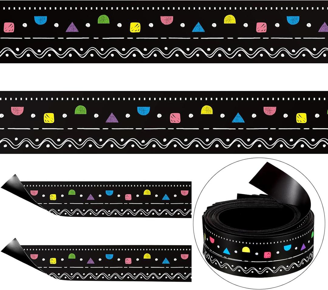 Umigy 30 Pcs Magnetic Strip Bulletin Board Borders 11.81 x 1.5 Inch Magnetic Classroom Borders Decorations for Classroom Whiteboard Bulletin Board Trim(Black)
