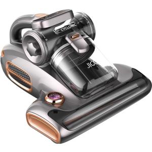JIGOO T600 Bed Vacuum Cleaner with UV-C Light, 15Kpa Suction 700W Powerful Double Cup Handheld Vacuums, Mattress Vacuum Cleaner with Smart Dust Sensor, Ultrasonic & Heating Tech, HEPA Filter - Corded