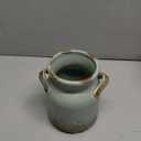 Quoowiit Ceramic Rustic Farmhouse Vase, Distressed Decorative Flower Vases for Home Decor, Ideal Shelf Decor, Green Boho Vase for Living Room Bedroom Kitchen Office Centerpiece Table Decorations (6 Inch-green)