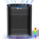 Air Purifiers for Home Large Room Cover 2,100 Ft,Home Air Purifier with Air Quality Monitor & Aromatherapy,Auto H13 Air Purifier Removes Pets Hair Dust Smoke Odor,with 7 Colors Light(Black)