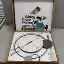 Decorative Wall Clock for Living Room Decor Large Modern Black Metal Wall Clock with Pendulum Battery Operated Non Ticking 15 Inch Big Silent Clock for Kitchen Office Bedroom Home Decor