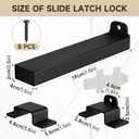 Slide Gate Latch,Heavy Duty Door Latch with Padlock Hole, Adjustable Latch Lock,Fit for Wooden Fences, Barn Door,Fence Gate,Courtyard,Shed Lock, Cabinet,Cottages Farmhouse, Outdoor and Interior Doors