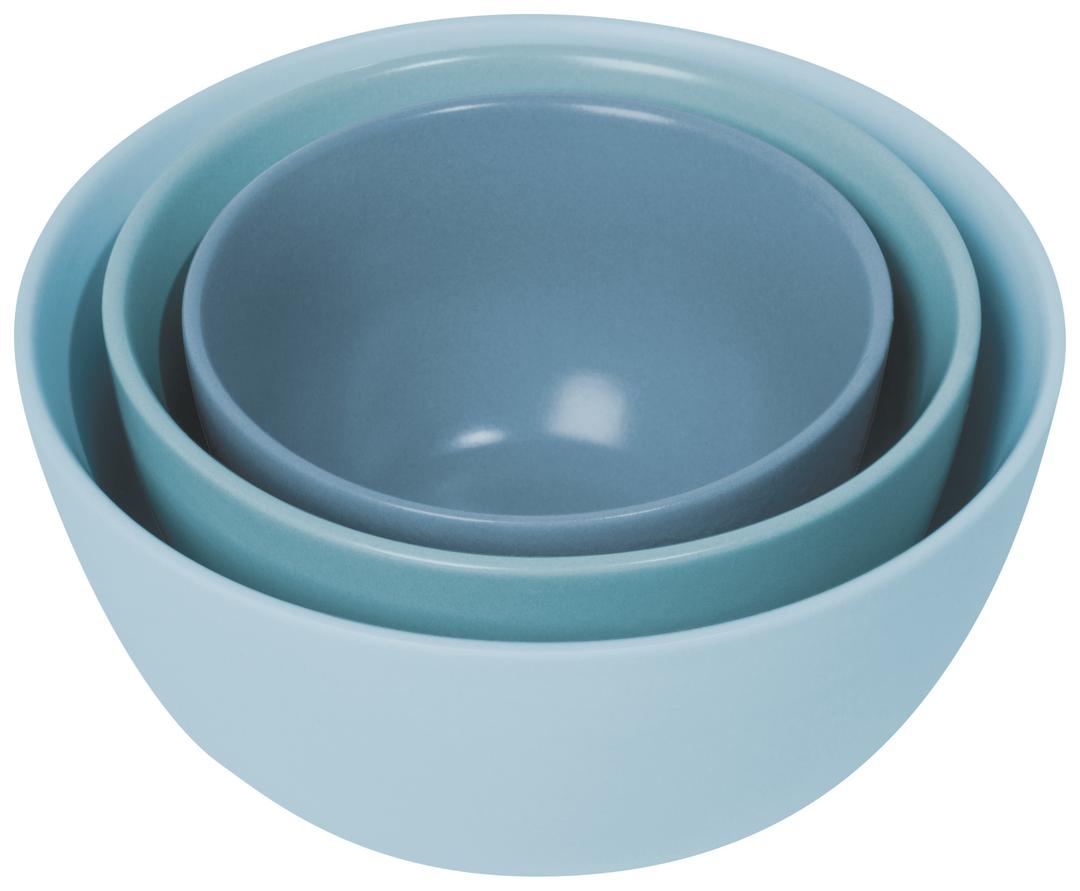 3 PC Light Blue Melamine Bowl And Set