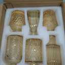 SUPMIND 12pcs Glass Bud Vase Set, Small Gold Amber Flower Vases for Centerpieces in Bulk, Mini Vintage Vase for Wedding, Home,Table Decoration