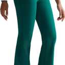 RUNNING GIRL Flare Pants with Pockets, High Waist Yoga Pants Buttery Soft Bootcut Wide Leg Leggings for Women (Green, L)