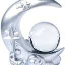 Moon Shaped Sphere Stand Base for Crystal Ball Display Stand Home Decor for Decor Ball (White with Ball)