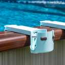 2-Pack Adjustable Cup Holders for Above Ground Pools | Fits ONLY Wide Edges & Square Top Rails | Non-Slip Silicone Grip Prevents Spills | Black | for Pool, Boat, Deck & Balcony | Made in Canada