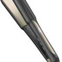 Infiniti PRO CONAIR Tourmaline Ceramic 1 -Inch Flat Iron Digital Hair Straightener, 1 -Inch Flat Iron to Straighten or Curl, 5 Heat Settings, for All Hair Types and Textures, Dark Gray