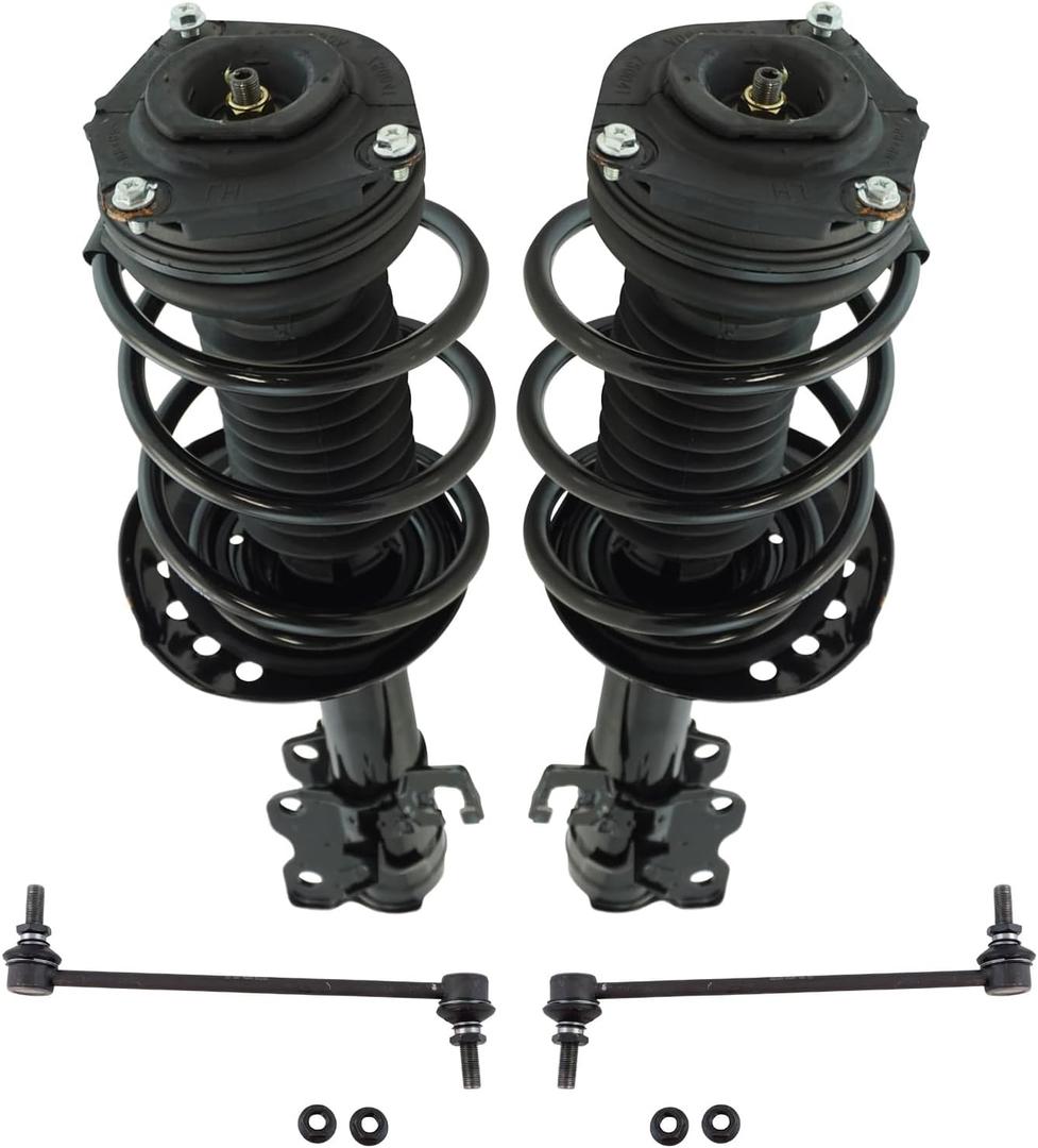 TRQ Front Suspension Kit Complete Strut & Coil Spring Assembly Sway Bar Stabilizer Link Compatible with 2013-2019 Nissan Sentra