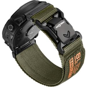 Bandletic Compatible with Garmin Fenix 6X Pro Band - 26mm Quick Fit Rugged Strap with Magnetic Fidlock V-Buckle for Fenix 8 51mm/7X/7X Pro/6X/5X/5X Plus/3 HR/Tactix/Enduro/Instinct 2X/Quatix 3 6X 7X (Army Green)