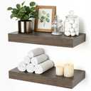 Floating Shelves for Wall, Bathroom Shelves Over Toilet, Wall Shelves & Book Shelf, Hanging Shelf, Modern Wooden Wall-Mounted Samll Floating Shelves, 12x7x1.5 in (Smoke-Gray, Set of 2)