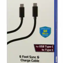 ZGear 6 Foot Sync & Charge Cable For USB C to USB C