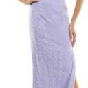 Women's Strappy One Shoulder Pearl & Rhinestone Embellished Gown (5-6, Lilac)