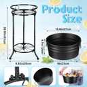 Fumete Black Beverage Tub with Stand Champagne Ice Bucket Stand, 1 Set